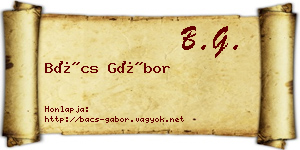 Bács Gábor névjegykártya